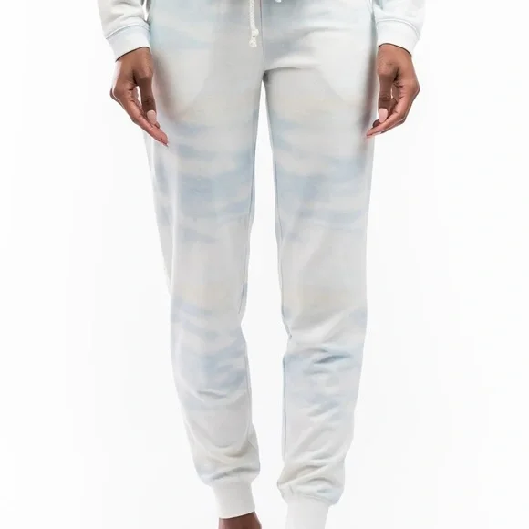 Rachel Parcell Lounge Set Fleece Joggers Crewneck Sweatshirt Blue Cloud - Picture 2 of 10